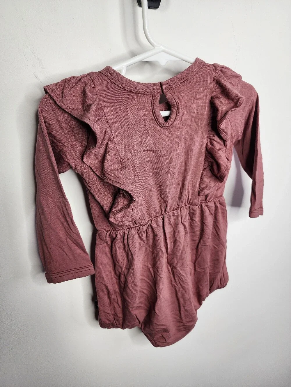 *TWO* Kyte BABY Dusty Rose and Midnight Poppy Ruffle Long Sleeve Romper